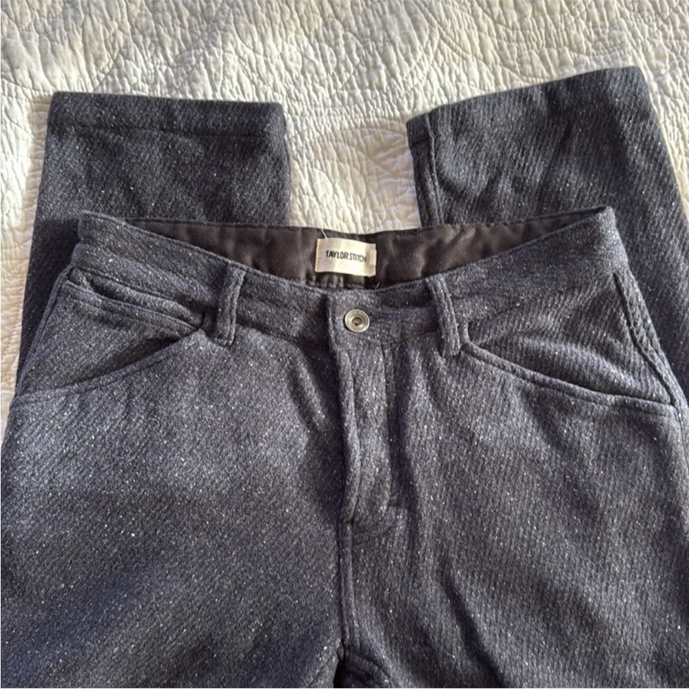 Taylor stitch camp pants in navy nep wool size 30